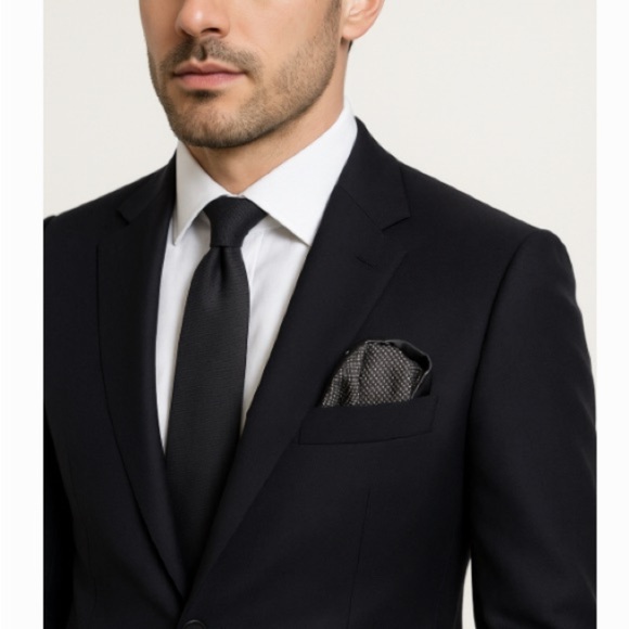 BRIONI Midnight Microprint Silk Pocket Square One Size - Picture 1 of 6